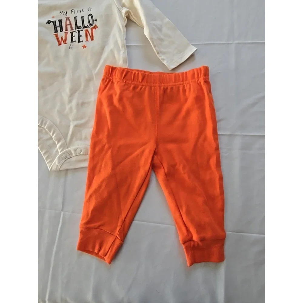 Nwt Carters Baby Boy 6 Months Pumpkin 1st Halloween Outfit Pants‎ Bodysuit Fall